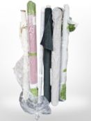 Six rolls of upholstery material, width approximately 140 cm,