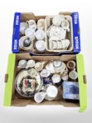 A group of Churchill tea china, porcelain pillboxes including Limoges and Delprado,