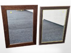 Two contemporary rectangular mirrors,