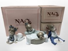 Three Nao figures of children, No. 1416, 1074 and 1076, all with original boxes.