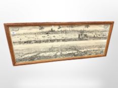 A monochrome topographical view of London in 1890,