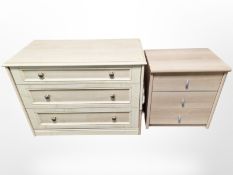 Two modern three drawer chests,