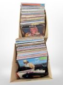 A quantity of vinyl LP records and 45 singles, including Rod Stewart, Diana Ross, Kate Bush,