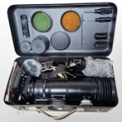 A Zenit 12S camera, No. 87125548, marked 'Made in USSR', with Tair-3S 4.