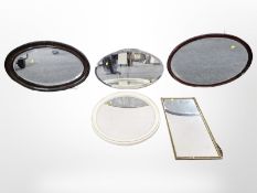 An Art Deco chrome framed oval mirror,