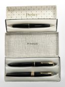 A Parker Victory fountain pen with 14ct gold nib,