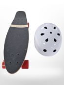 A skateboard and a Protec helmet.