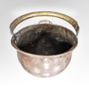 A Victorian copper coal bucket, height 40 cm.