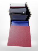 Several empty stamp albums,