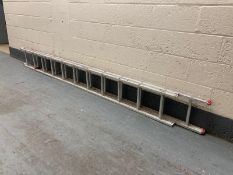 An aluminium two section extension ladder,
