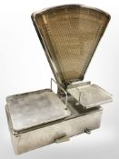 Set of Danish stainless steel grocer's scales,