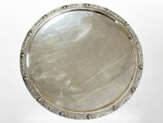 An Elizabeth II Lindisfarne silver salver, Reid & Sons, London 1966, diameter 25cm.