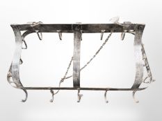 A wrought metal smoking rack / Kitchen pan rack,