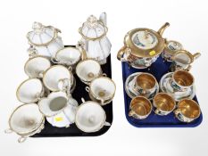 Thirteen pieces of Capo Di Monte tea china,