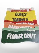 Seven various painted signs 