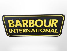 A Barbour International sign,