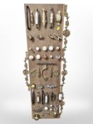 A montage of drawer handles, door knobs etc,