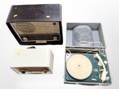 A Philips Bakelite valve radio, width 41cm,