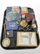 Six various silver napkin rings, together with several plated examples,