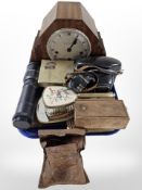 An Art Deco walnut mantel clock retailed by Northern Goldsmiths, Defay S=300 mm lense,