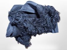 A black silk fringed shawl,