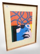 Danish School : Abstract lithograph, signed in pencil, 60 cm x 73 cm.