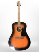 A Fender CD 60 SB acoustic guitar, with soft carry case.