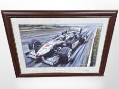 After Ian Fenlayson : David Coulthard Mighty Mercedes, limited edition colour print,