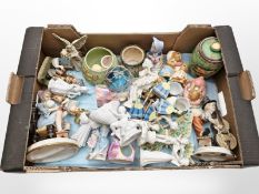 Assorted ornaments including Pendelfin rabbits, Italian bisque figures,