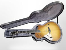A Taylor Thinline T5 standard electro acoustic hollow body guitar, serial number 1102044148,