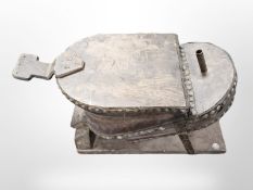 A set of 19th century oak bellows.