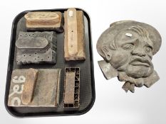 A carved wooden portrait plaque, signed Peter Avery to reverse,