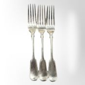 Three silver dessert forks, John Round & Son, Sheffield 1894. CONDITION REPORT: 165.