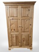 A modern pine double door wardrobe,