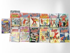 An assortment of DC Comics, including The Flash, Doom Patrol and Teen Titans.