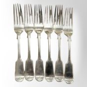 Six silver table forks, Barker Brothers, Chester 1922. CONDITION REPORT: 386.