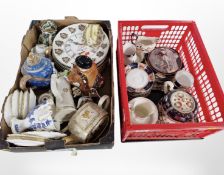 Assorted ceramics including Masons, Coalport, Imari tea china,