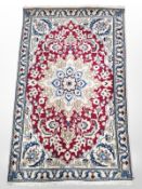 A Nain rug, Isfahan Province, Central Iran, 144 cm x 89 cm.