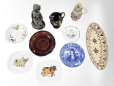 A quantity of continental ceramics, Royal Worcester Evesham fruit bowl,