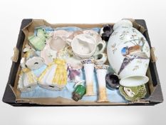 A Victorian hand painted opaque glass vase,