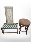 A Chinese silk embroidery in frame,