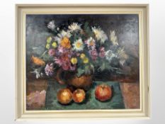 Danish School : Still life, flowers in a jug, oil on canvas, 70 cm x 59 cm.