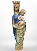 A continental ceramic figure of a Mary and Christ,