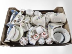 Assorted ceramics including pair of Maling lustre jugs, pair of Wedgwood candlesticks,