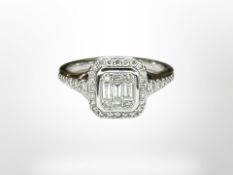 An 18ct gold diamond cluster ring,