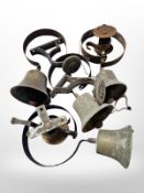 Four 19th century shop door bells.