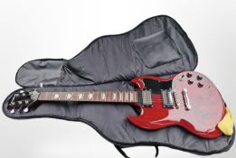 A Westfield electric guitar, with soft carry bag.
