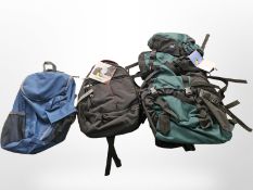 A Wenger backpack, Cotton Traders backpack, plus another, all with retail tags.