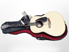An Applause Model AA14-7 acoustic guitar, with Superior soft carry case.