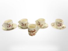 Five 1930's coffee cans, retailed by Waring & Gillow.